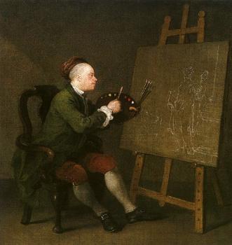 威廉 荷加斯 Self Portrait at the Easel